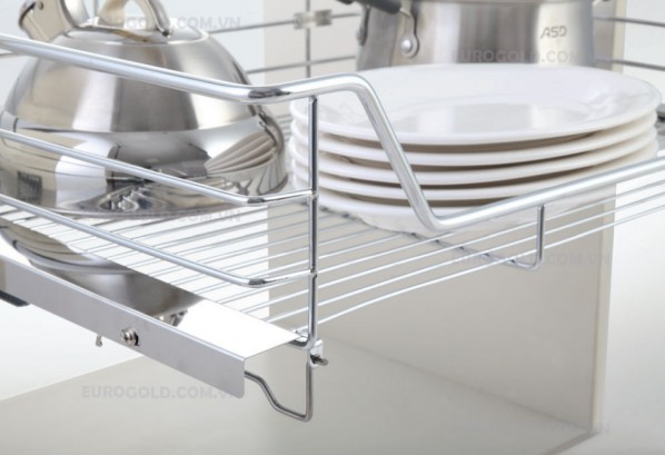 giá xoong nồi inox nan âm tủ gắn cánh ray giảm chấn Eurogold giá xoong nồi inox nan âm tủ gắn cánh ray giảm chấn Eurogold